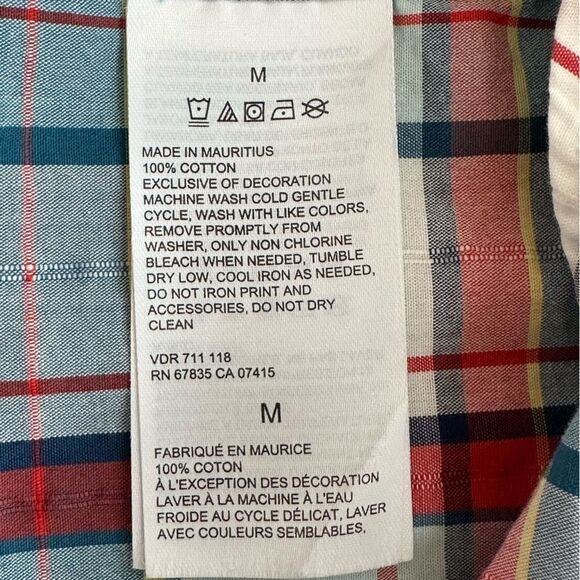 Nautica Mens Short Sleeve Button-down Plaid Shirt, Classic Fit, Size M - Picture 7 of 7